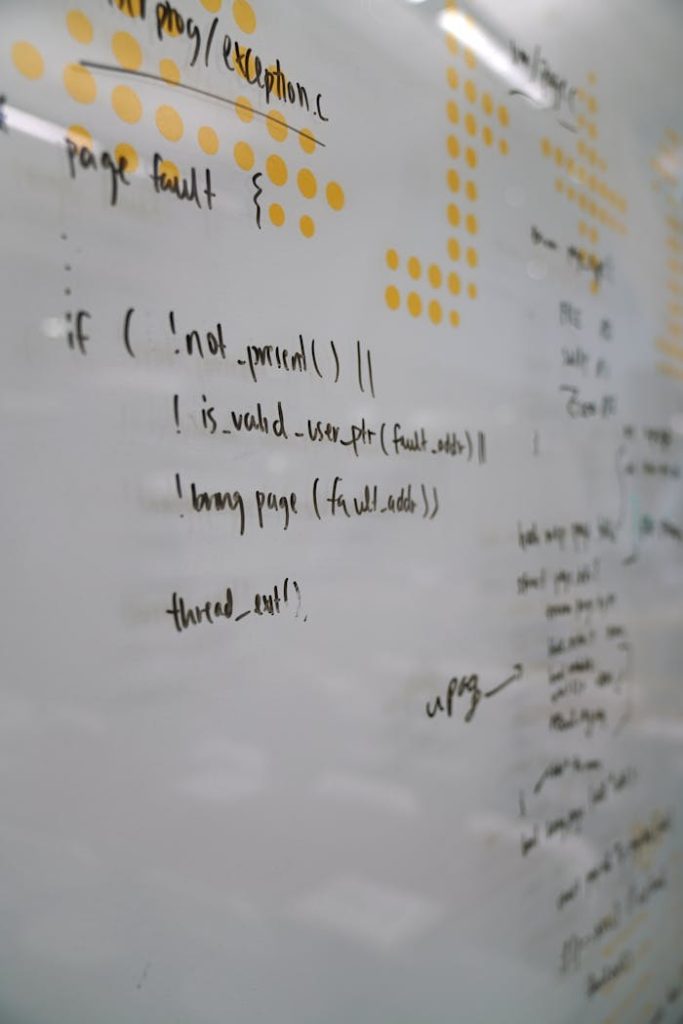 How Successful Entrepreneurs Maximize Productivity Detailed view of handwritten code on a white board, perfect for tech presentations and lectures.